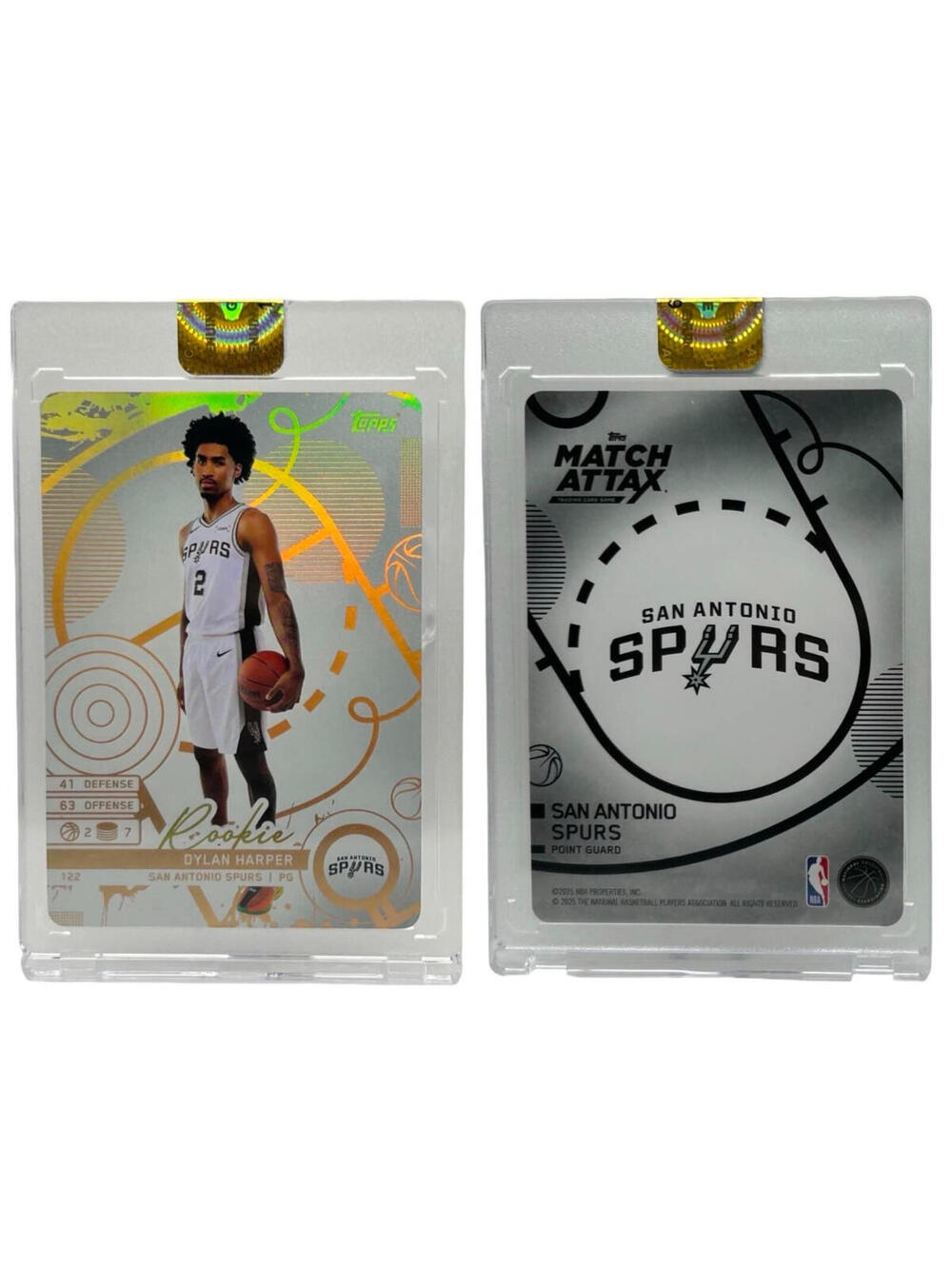 2025 Topps Match Attax White Foil #122 Dylan Harper Spurs Rookie Card (RC)